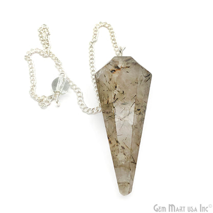 Healing Dowsing Pendulum Pendant & Silver Plated Chain (Pick  Your Gemstone)