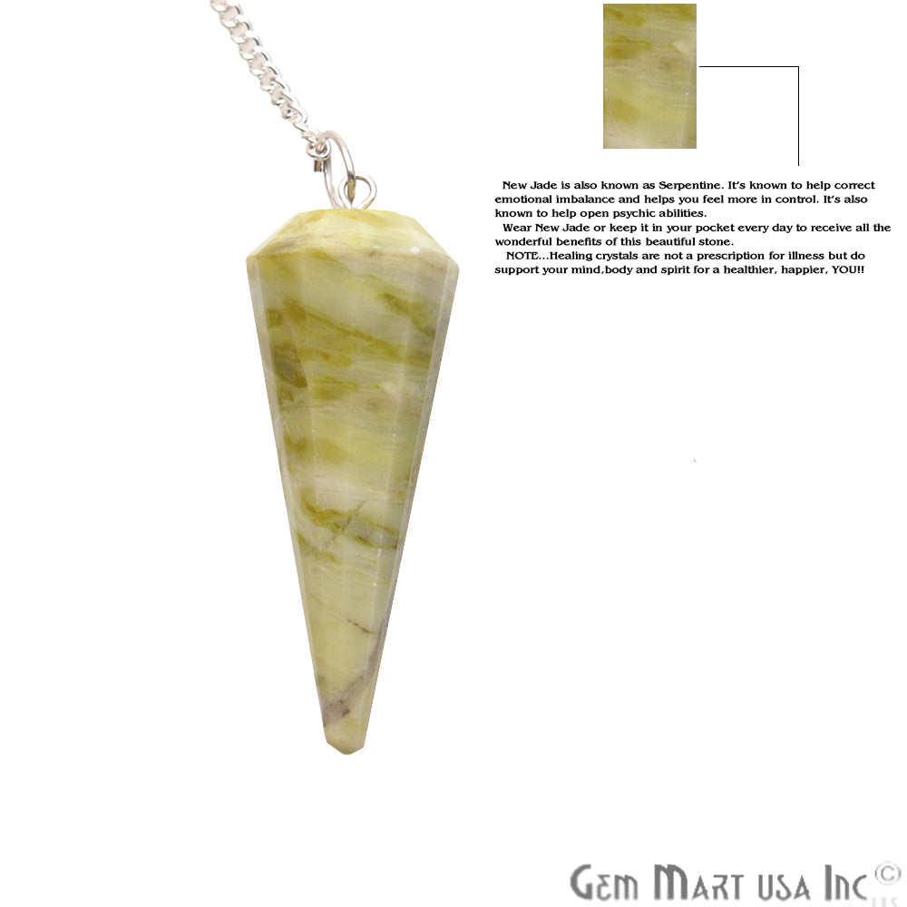 Healing Dowsing Pendulum Pendant & Silver Plated Chain (Pick  Your Gemstone) - GemMartUSA