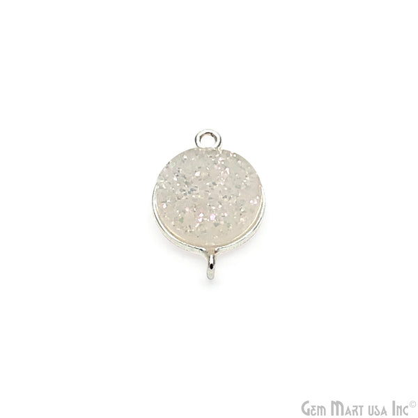 White Druzy, Bezel Round...