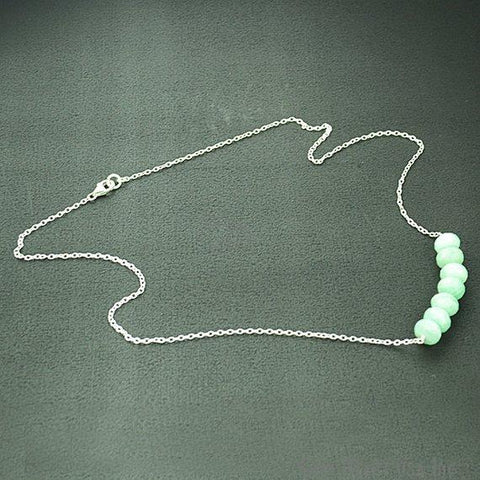 Faceted Gemstone Bead Bar Necklace Chain (Pick your Gemstone, Plating) - GemMartUSA