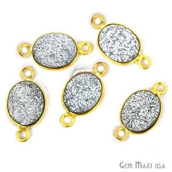 druzy connector beads, druzy connector