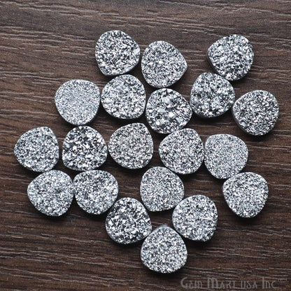 Plain Druzy 10mm Heart Shape Loose Cabochon (Pick Your Color) - GemMartUSA