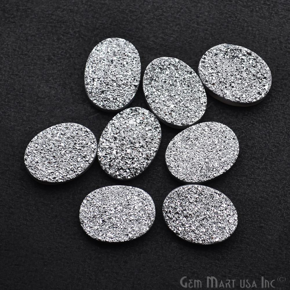 Plain Druzy 12x16mm Oval Shape Loose Cabochon (Pick Your Color) - GemMartUSA