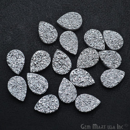 Plain Druzy 10x14mm Pear Shape Loose Cabochon (Pick Your Color) - GemMartUSA