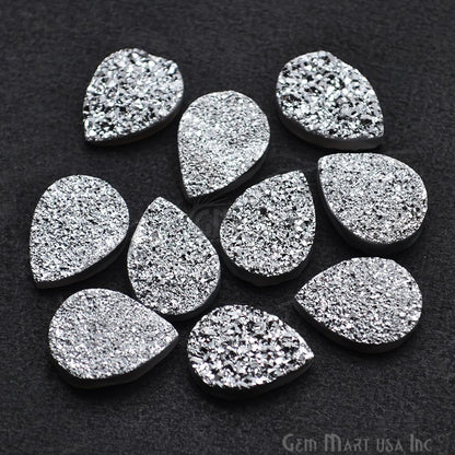 Plain Druzy 12x16mm Pear Shape Loose Cabochon (Pick Your Color) - GemMartUSA