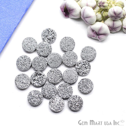 Plain Druzy 10mm Round Shape Loose Cabochon (Pick Your Color) - GemMartUSA