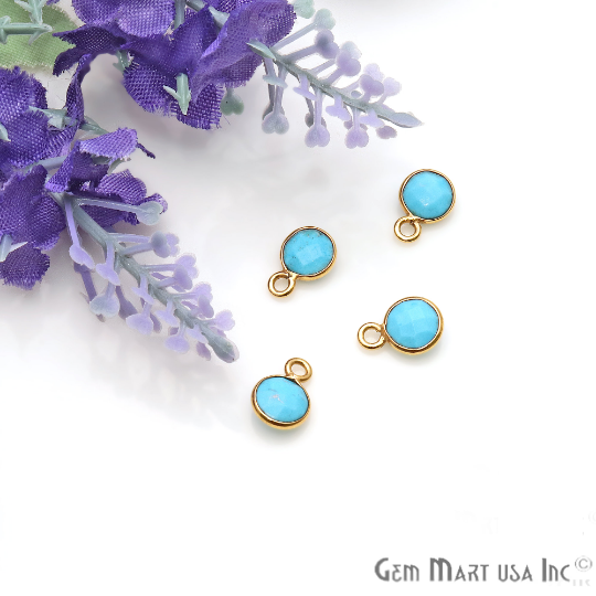 Turquoise 6mm Round Gold...