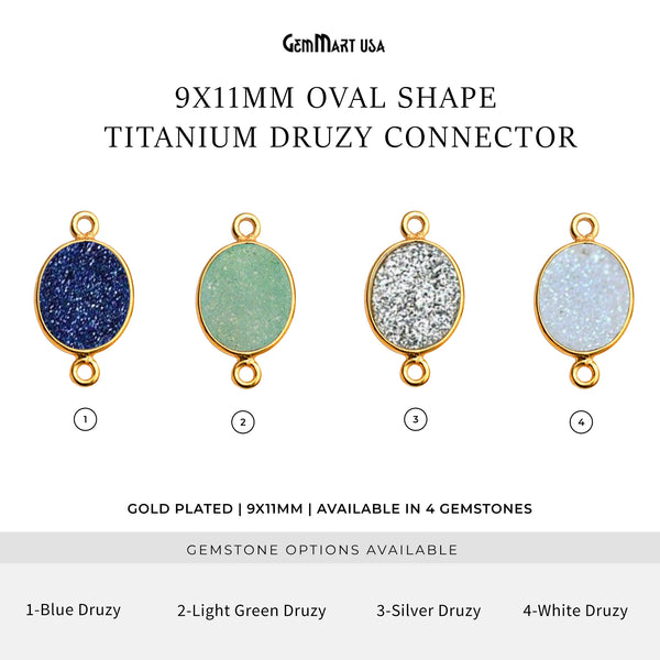 Titanium Druzy 9x11mm Oval...
