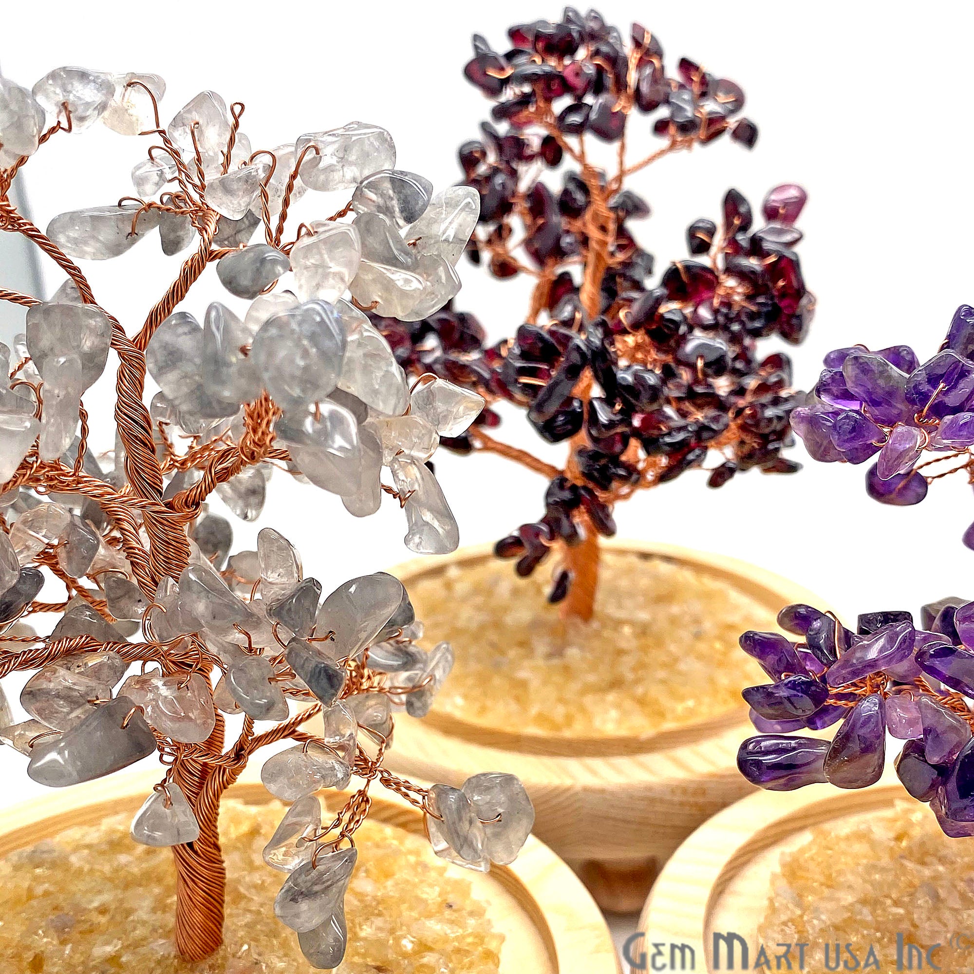 Peridot Handcrafted Tree Of Life, Glass Box Enclosed Tree, Home decor, Crystal encrusted Tree, Healing Gemstones, Ornamental Decoration - GemMartUSA