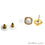 Square Shape 8mm Gold Plated Cubic Zircon Gemtsone Stud Earrings (Pick your Gemstone) (90032-2) - GemMartUSA