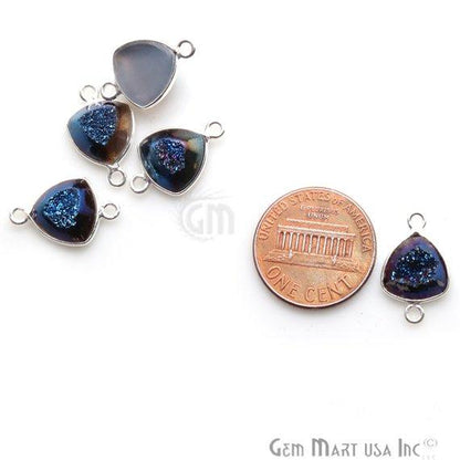 Window Druzy 10mm Trillion Bezel Cave Druzy Gemstone Connector (Pick Your Color, Bail, Plating) - GemMartUSA