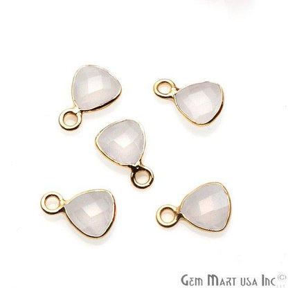 Trillion 6mm Gemstone Gold Bezel Connector (Pick your Gemstone, Bail) - GemMartUSA