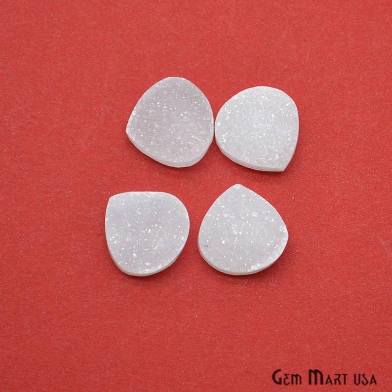 Plain Color Druzy 14mm Heart Shape Loose Cabochon (Pick Your Color) - GemMartUSA