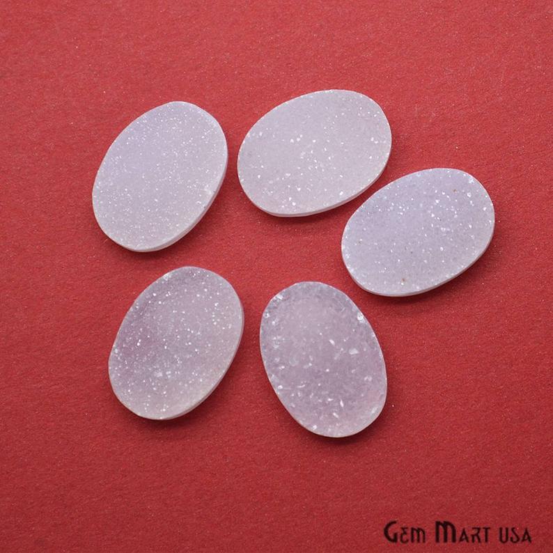 Plain Color Druzy 13x18mm Oval Shape Loose Cabochon (Pick Your Color) - GemMartUSA