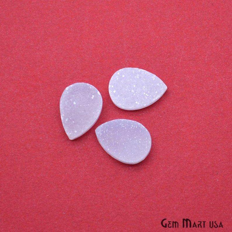 Plain Color Druzy 10x14mm Pear Shape Loose Cabochon (Pick Your Color) - GemMartUSA