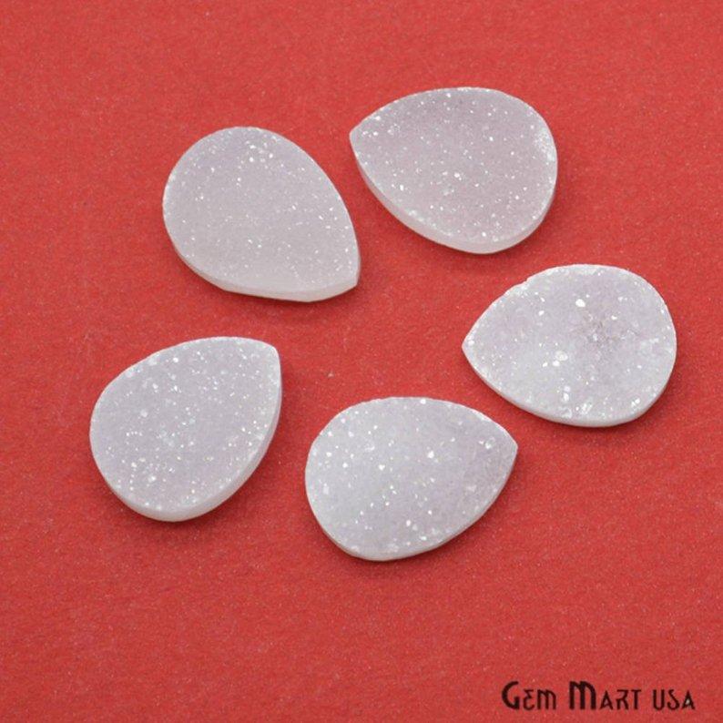 Plain Color Druzy 12x16mm Pear Shape Loose Cabochon (Pick Your Color) - GemMartUSA