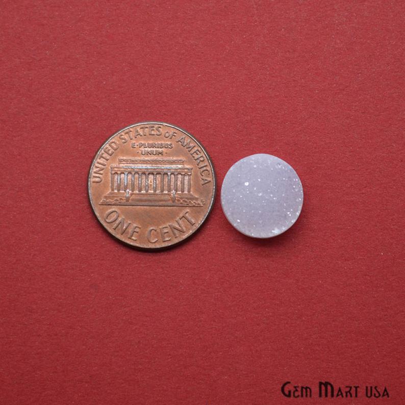 Plain Druzy Cabochon 12mm Round Druzy (Pick Your Color) - GemMartUSA