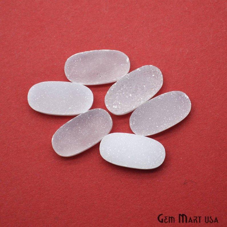 Plain Color Druzy 10x20mm Oval Shape Loose Cabochon (Pick Your Color) - GemMartUSA