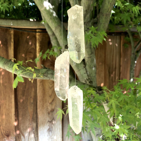 Crystal Wind Chime in Natural Agate for Outside, Melodic Tones, Gift for Patio, Porch, Lawn Garden Backyard & Outdoor Home Decor