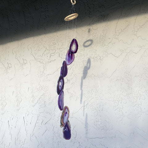 Wind Chime in Natural Agate for Outside, Melodic Tones, Gift for Patio, Porch, Lawn Garden Backyard & Outdoor Home Decor
