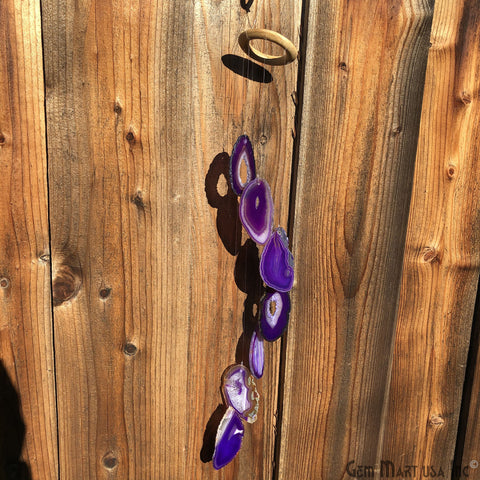 Wind Chime in Natural Agate for Outside, Melodic Tones, Gift for Patio, Porch, Lawn Garden Backyard & Outdoor Home Decor