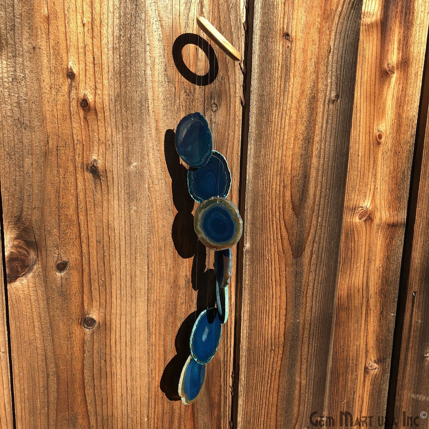 Wind Chime in Natural Teal Agate for Outside, Melodic Tones, Gift for Patio, Porch, Lawn Garden Backyard & Outdoor Home Decor