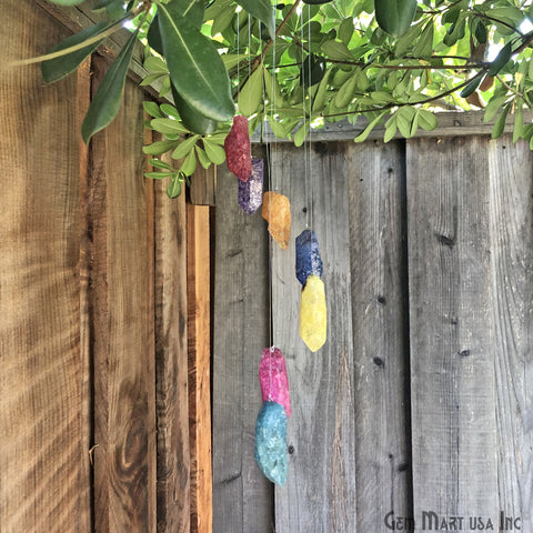 Wind Chime in Rainbow Quartz for Outside, Melodic Tones, Gift for Patio, Porch, Lawn Garden Backyard & Outdoor Home Decor