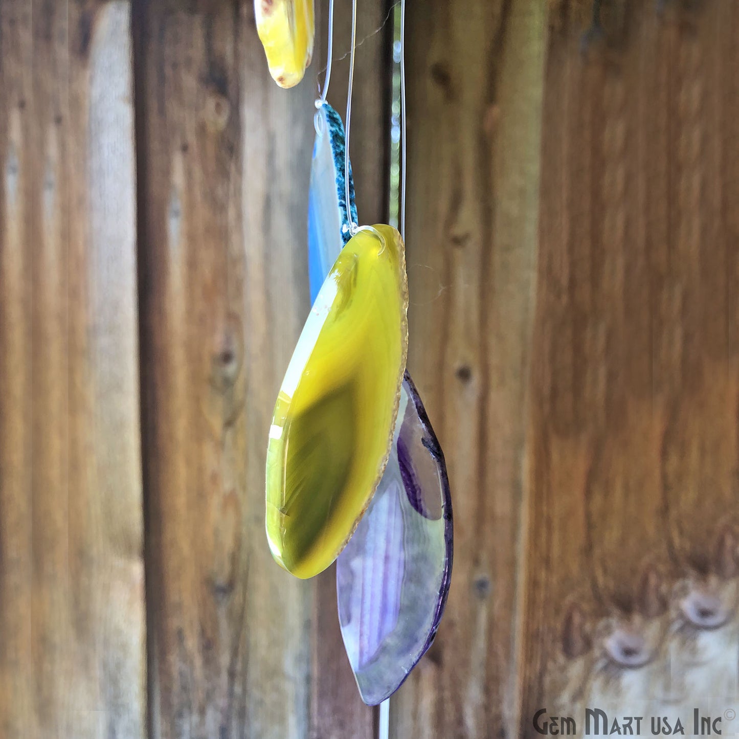 Wind Chime in Natural Rainbow Agate for Outside, Melodic Tones, Gift for Patio, Porch, Lawn Garden Backyard & Outdoor Home Decor