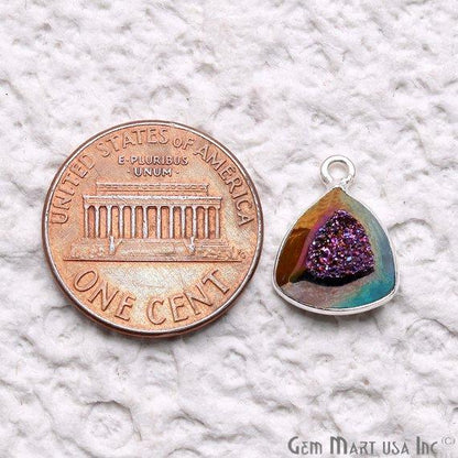 Window Druzy 10mm Trillion Bezel Cave Druzy Gemstone Connector (Pick Your Color, Bail, Plating) - GemMartUSA