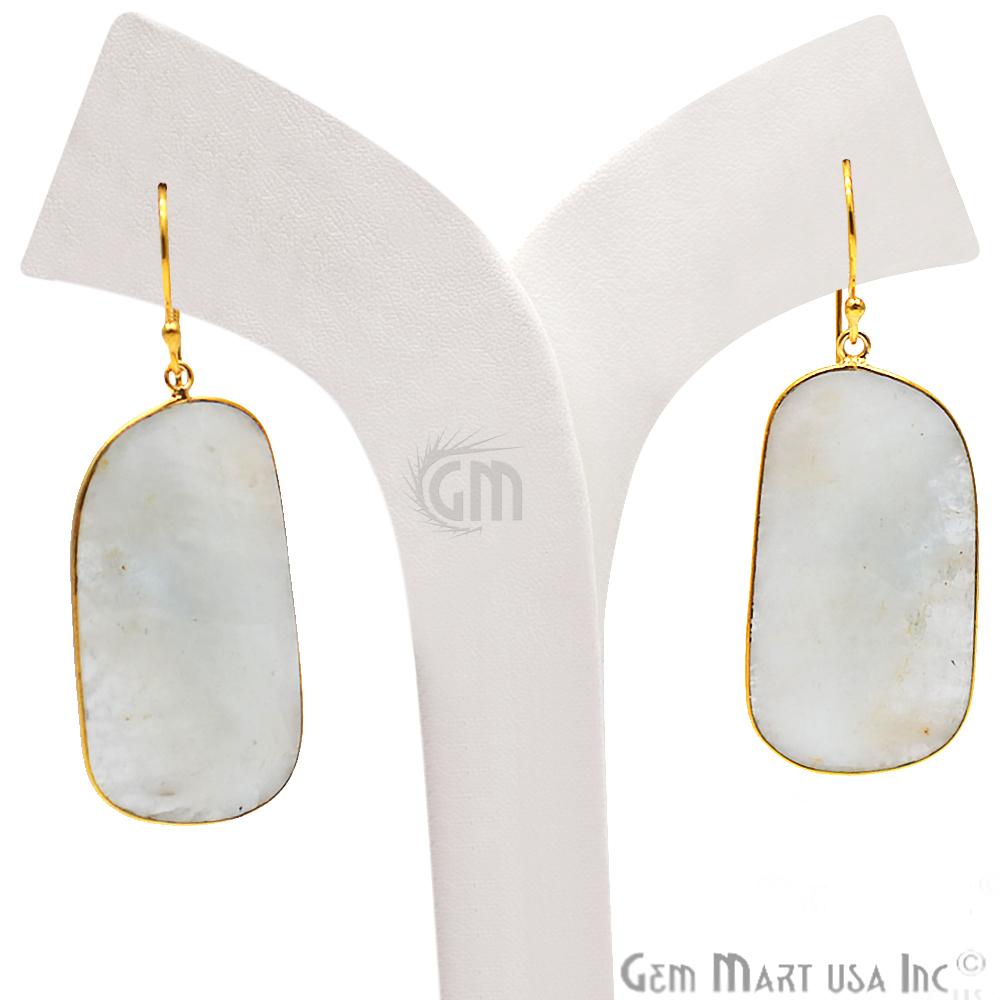 Wonder Sapphire 19X41MM Gold Plated Gemstone Dangle Hook Earrings (WSER-90556) - GemMartUSA