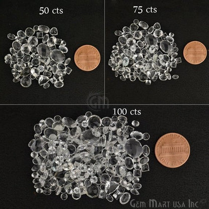 50 Carat White Topaz Mix Shape Wholesale Loose Gemstones - GemMartUSA