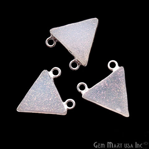 Triangle 12mm Bezel Druzy Gemstone Connector (Pick Your Color, Bail) - GemMartUSA