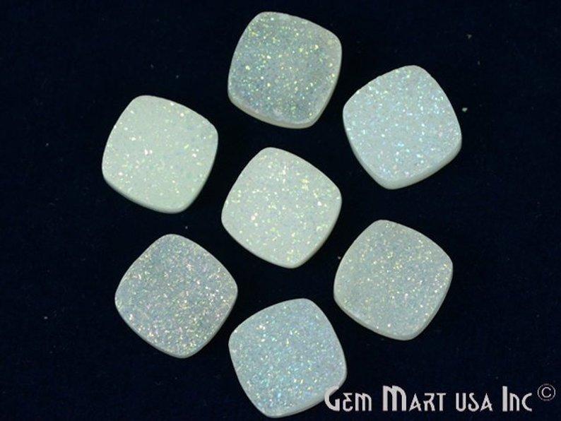 Titanium Druzy 10mm Cushion Shape Loose Cabochon (Pick Your Color) - GemMartUSA