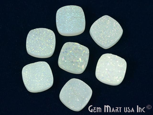 Plain Druzy 16mm Cushion Shape Loose Cabochon (Pick Your Color) - GemMartUSA