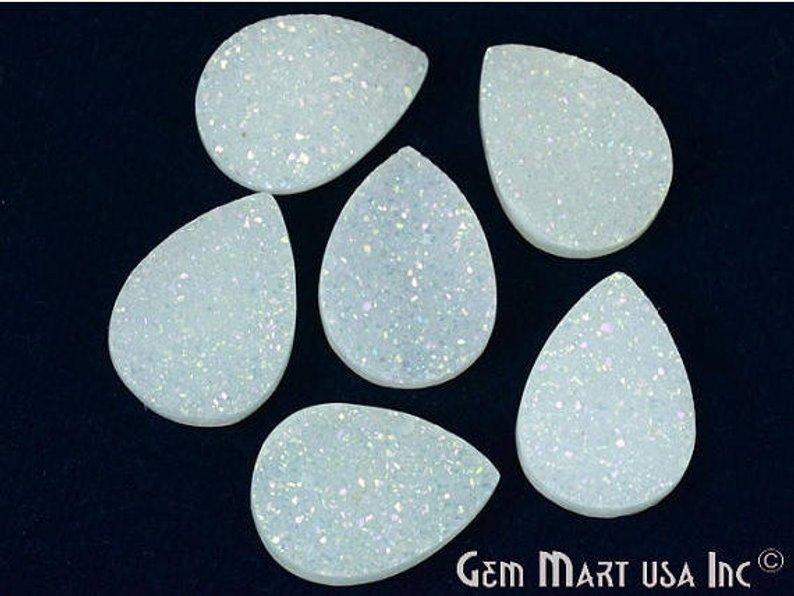 Plain Druzy 13x18mm Pear Shape Loose Cabochon (Pick Your Color) - GemMartUSA