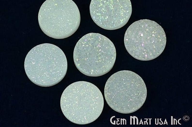 Titanium Druzy Cabochon 14mm Round Druzy (Pick Your Color) - GemMartUSA