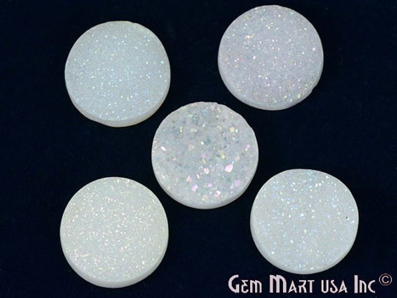 Titanium Druzy Cabochon 16mm Round Druzy (Pick Your Color) - GemMartUSA