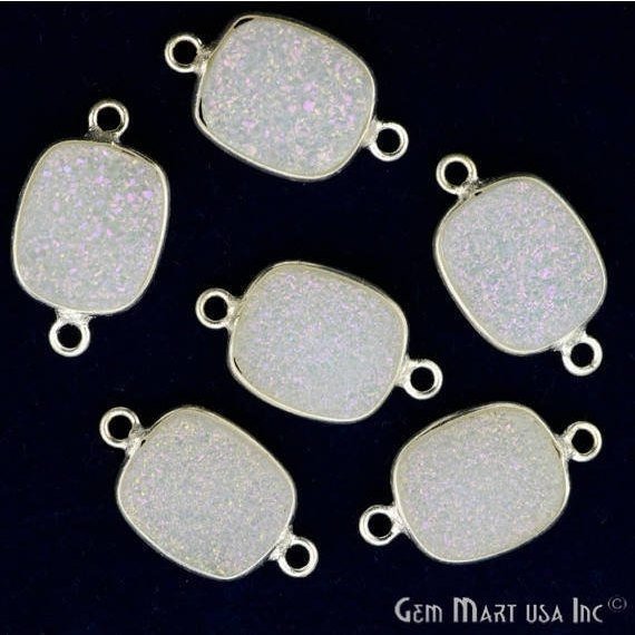 Titanium Druzy 9x11mm Octagon Bezel Connector (Pick Color, Bail, Plating) - GemMartUSA