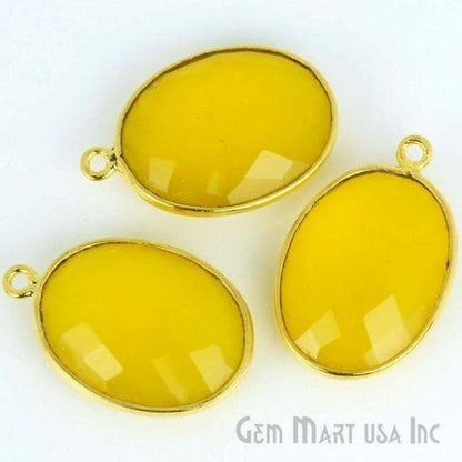 Oval 15x20mm Single Bail Gold Bezel Gemstone Connector