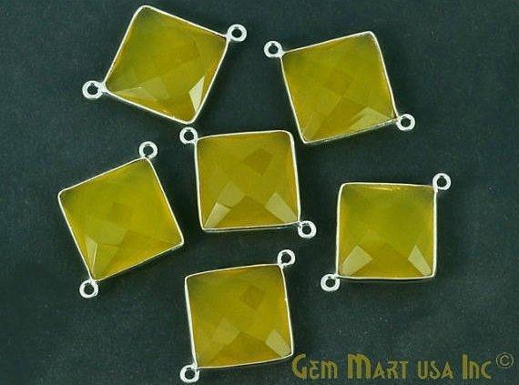Yellow Chalcedony Square 16mm...