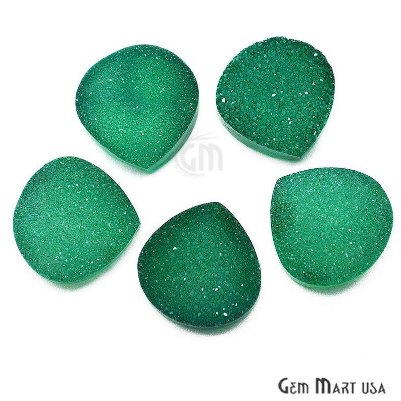 Plain Color Druzy 16mm Heart Shape Loose Cabochon (Pick Your Color) - GemMartUSA