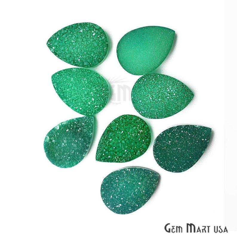 Plain Color Druzy 10x14mm Pear Shape Loose Cabochon (Pick Your Color) - GemMartUSA