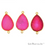 Pink Color Druzy Pears 15x20mm Double Bail Gold Bezel Connector