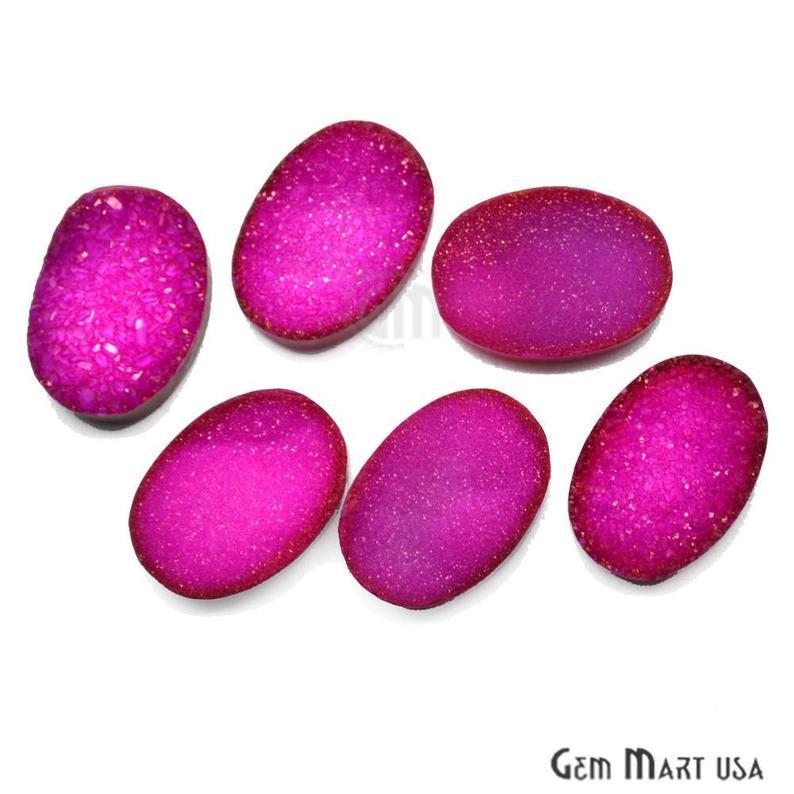 Plain Color Druzy 13x18mm Oval Shape Loose Cabochon (Pick Your Color) - GemMartUSA