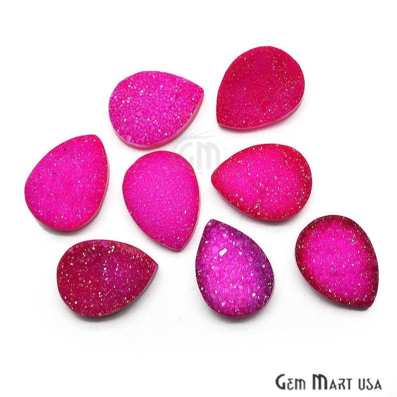 Plain Color Druzy 12x16mm Pear Shape Loose Cabochon (Pick Your Color) - GemMartUSA