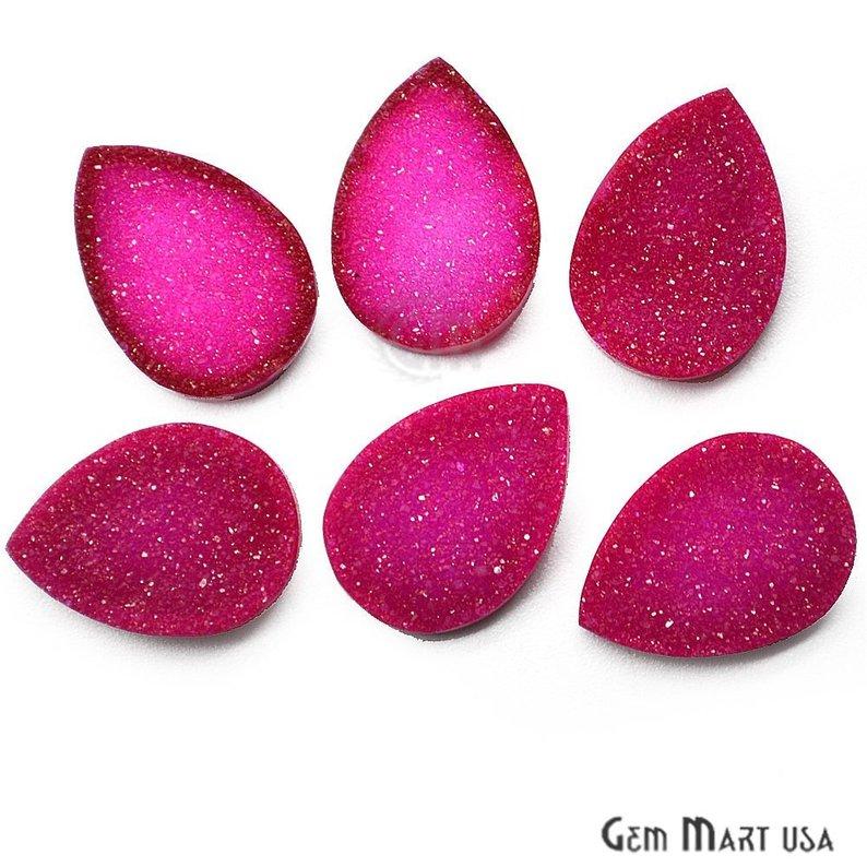 Plain Color Druzy 13x18mm Pear Shape Loose Cabochon (Pick Your Color) - GemMartUSA