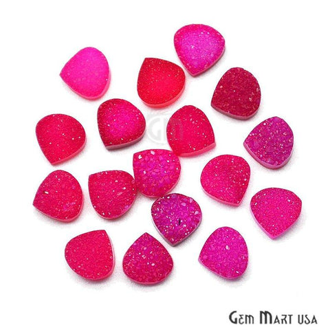 Plain Color Druzy 8mm Heart Shape Loose Cabochon (Pick Your Color) - GemMartUSA