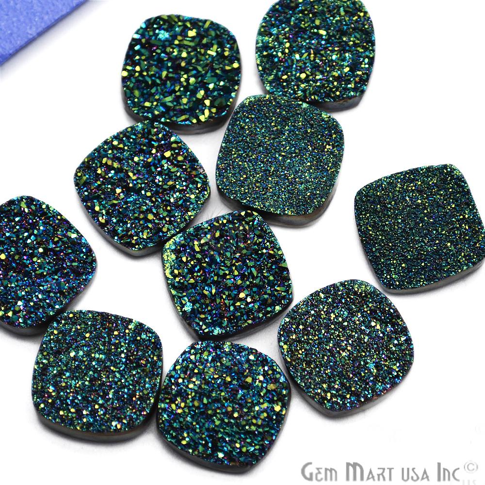 Plain Druzy 16mm Cushion Shape Loose Cabochon (Pick Your Color) - GemMartUSA