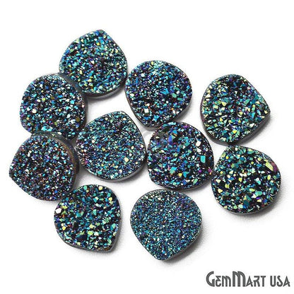 Plain Druzy 12mm Heart Shape Loose Cabochon (Pick Your Color) - GemMartUSA