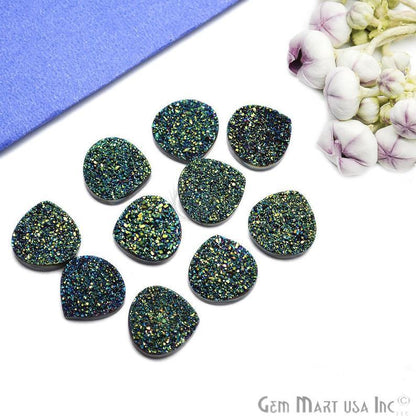 Plain Druzy 16mm Heart Shape Loose Cabochon (Pick Your Color) - GemMartUSA